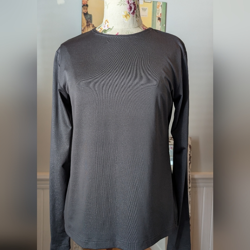 Minuetto Petite Charcoal Long Sleeve‎ Top